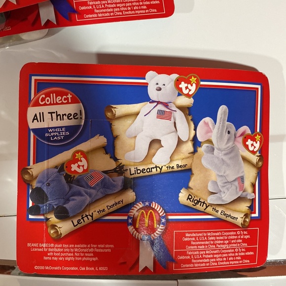 American trio McDonalds beanies.Lefty Righty Libearty. - Picture 7 of 7